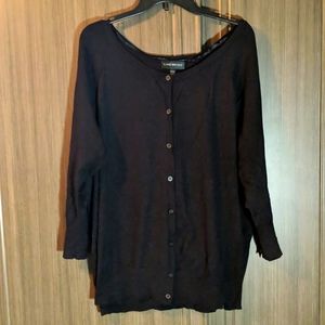Lane Bryant 3/4-Sleeve Black Cardigan, 22/24
